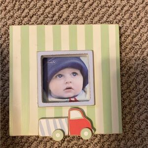 Mud Pie Green and Red Striped Picture Frame
